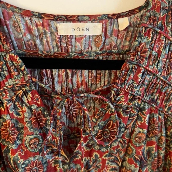 Doen The Renelle Top in L'Orange Soleil Fleurit - Picture 4 of 9